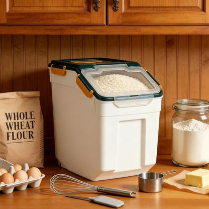 Saim 4Pack 50lb Flour & Rice Storage Container Bin (Dark Blue) - color: 4Pack 50lbs Dark Blue