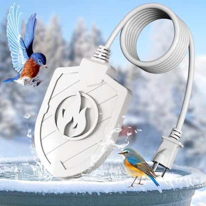 100W Bird Bath Heater, Birdbath Heaters for Outdoor Bird Bath Water Heater in Winter Submersible Thermostat Control, Heated Bird Bath Deicer for Outside Bird Chicken Poultry Livestock (White) - color: White