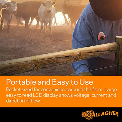Gallagher Smartfix Fence Volt & Current Meter | Fault Finder for Electric Fencing | Digital Display with Directional Arrows | Measures Voltage, Amperage & Short Location | Saves Time on Repairs