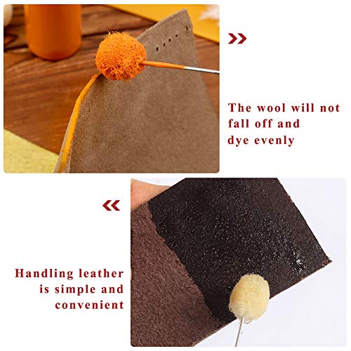 BUTUZE 75 Pcs Wool Daubers Ball Brush, Ball Brush Leather Dye Tool - size: 75 Pcs