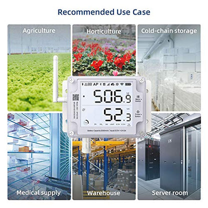 GS1-A Smart WiFi Thermometer Hygrometer, IP65 Temperature & Humidity Data Logger, Device Sharing, Scheduled Reports, Multiple Alerts, Local Deployment, Alexa/IFTTT (2.4GHz WiFi) - style: GS1-A WiFi only