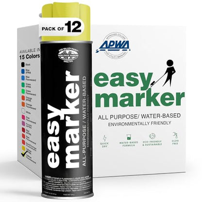 Fox Valley Easy Marker Inverted Paint 16oz Pack of 12, Yellow Fluorescent