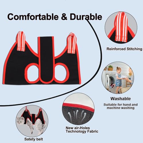 Dog Grooming Hammock Harness Breathable Pet Cat Hammock 6.5" | Restraint Bag,Dog Grooming Sling Helper for Trimming Nail and Ear/Eye Care XS Size - color: Black, size: XS-Cats & XS Dogs/Under 25lb