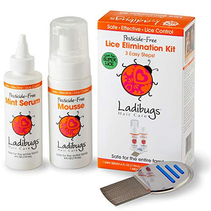 Ladibugs Complete Head Lice Treatment Kit with Professional Nit Comb
