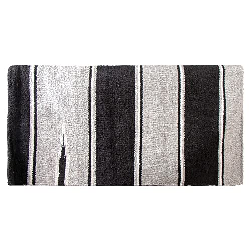 Dura-Tech Western Navajo Saddle Blanket for Horses 32x34 | Vibrant Navajo Design | Ideal Over Protective Pad | Lightweight | Low Bulk | Machine Washable - color: Grey/Black