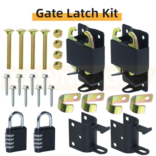2 Pack Small Two Way Gate Latch (3"x5") – Heavy Duty Gate Latch - color: 2 Pack Black Two-Way Gate Latch