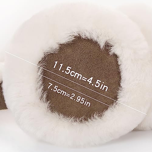 MaxW Wool Ear Muffs for Winter Women Men Fluffy Earmuffs Soft Cozy Ear Warmers Outdoor Ear Covers for Cold Weather - color: A-dark Chestnut