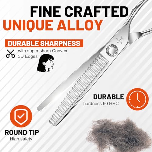 High-end Professional Hair Thinning Scissors Hair Cutting Teeth Shears Barber Hairdressing Texturizing Scissors Extremely Very Sharp 6.5 Inch Stainless Steel Alloy For Men Women Salon & Home - size: 6.5 Inch, style: Thinning Shears