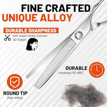 High-end Professional Hair Thinning Scissors Hair Cutting Teeth Shears Barber Hairdressing Texturizing Scissors Extremely Very Sharp 6.5 Inch Stainless Steel Alloy For Men Women Salon & Home - size: 6.5 Inch, style: Thinning Shears