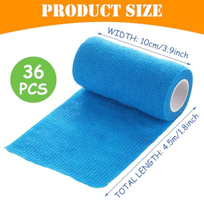 36PCS Self Adhesive Bandage Wrap, 4 Inch × 5 Yard Breathable Elastic Cohesive Bandage Wrap, Athletic Cohesive Tape, Vet Wrap for Wrist, Ankle, Sprains, Swelling(Multicolored)
