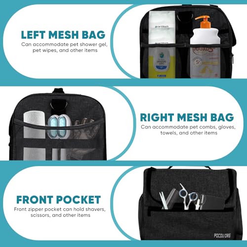 Pet Travel/Grooming Supplies Organizer Carry Bag - Compatible with Oneisall/Neabot Dog Grooming Vacuum, Large Capacity - Bag Only (Black) - color: Black