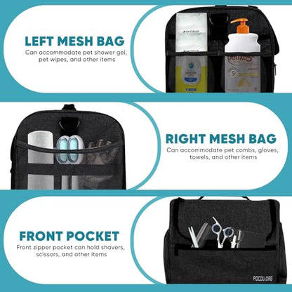 Pet Travel/Grooming Supplies Organizer Carry Bag - Compatible with Oneisall/Neabot Dog Grooming Vacuum, Large Capacity - Bag Only (Black) - color: Black
