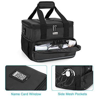 Trunab Insulated Medical Bag with Dividers, Medicine Pouch, Black - color: Black, size: Large
