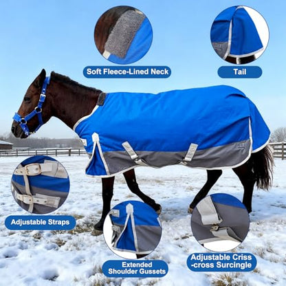 Waterproof 1200D Turnout Blanket for Pony & Mini Horse, 50 Inch - size: 50''