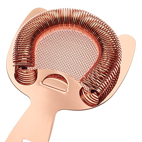 Barfly Fine Mesh Spring Strainer, Copper Plated - color: Copper