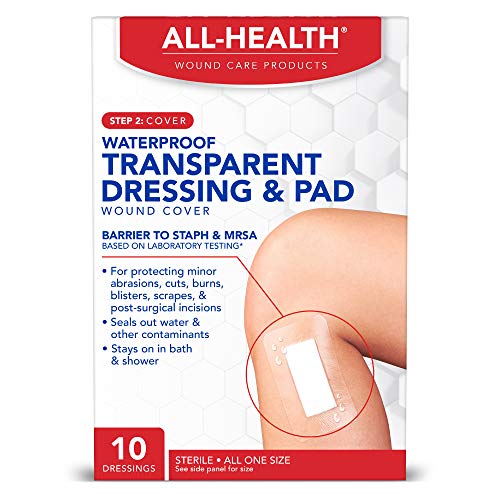 All Health Waterproof Transparent Dressing & Pad, 2.375in x 4in, 10 Count