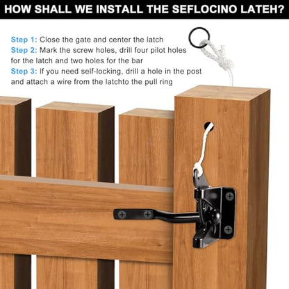 Gate Corner Brace Bracket Anti Sag Gate Frame Hardware Kit for Wooden Gate Fence with a Latch - size: Double Door Set