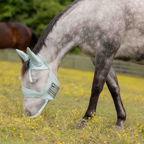 Equinavia Algard Horse Fly Mask with Nose Cover, Soft Mesh Full Face Design - color: Misty Jade, size: Pony