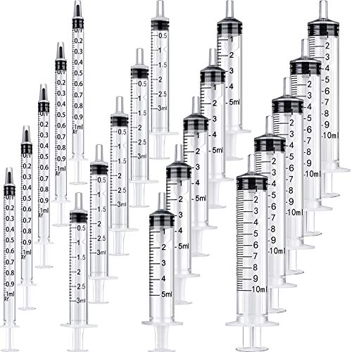 Frienda 20 Packs Syringes Without Needles,1 Ml/ 3 Ml/ 5 Ml/ 10 Ml - size: 1 ml/ 3 ml/ 5 ml/ 10 ml