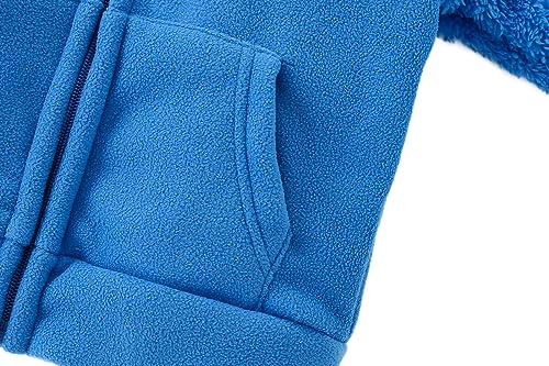 Toddler Winter Coats Baby Boys Girls Fuzzy Sherpa Fleece Jackets - color: Z-blue, size: 4-5T