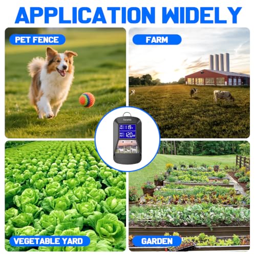 Electric Fence Charger, 15-Mile 12KV 3J for Livestock Protection - color: Black