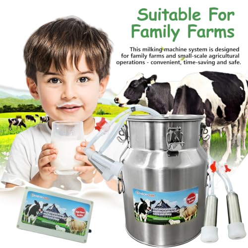 14L Cow and Goat Milking Machine Portable & Electric Milker