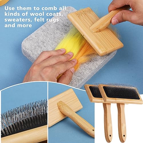kdafio 74 Pcs Needle Felting Tools, Wool Carding Brush Needle Felting Kit - color: Color 2,74Pcs