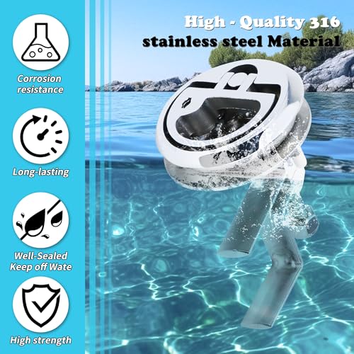 Boat Cam Latch Stainless Steel 316 Marine Hatch Cam Latch Style, Flush Pull Mount Includes Installation Screws Marine Hatch Deck Hardware Ideal for Ships, Yachts, RVs 1 Pcs/2Pcs/Lock/Non-Lock - size: 2Pcs,Lock