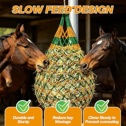 Hay Nets for Horses, 3-Pack Large-Capacity Hay Net for Horses Goats & Sheep