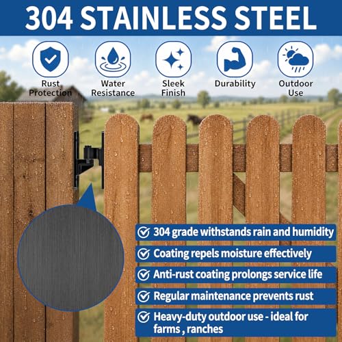 TamBee Heavy Duty Gate Hinges for Metal Wood Fence, 304 Stainless Steel 600LB, Bolt-On Weld-On Outdoor Farm Barn Shed Driveway Chain Link Fence Parts with Screws, 2 Pack Black