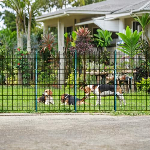 ARIFARO Fence Posts 4.8 Feet, 16-Pack, Heavy Duty U Post, Metal Fence Post - color: Green 16 PCS, size: 4.8 FT