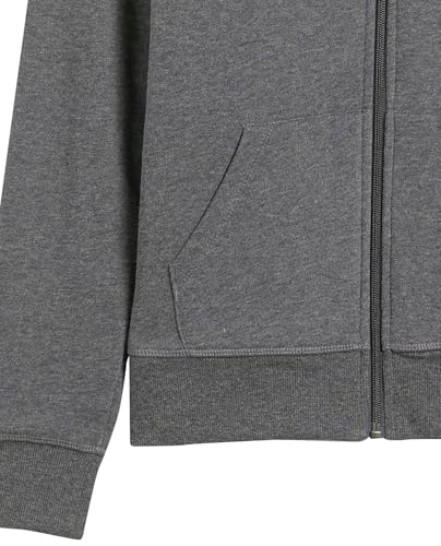 Amazon Essentials Women's Sherpa-Lined Fleece Full-Zip Hooded Jacket with Drawstring (Available in Plus Size) - color: Charcoal Heather, size: Small