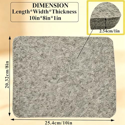 Wool Needle Felting Pad, Felting Mat, Wool Art Block Supplies, 10x8x1 inch | Needled Felt Mat Block,Thick and Firm Base, Includes 1 Pair of Leather Finger Guards,Needle Felting Block for beginners Adult - size: 10inch*8inch