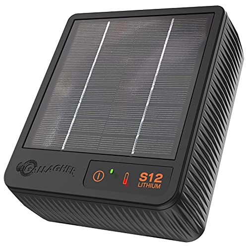 Gallagher S12 Solar Fence Charger | Solar Electric Fence Energizer | 4 Miles of Protection | For Livestock, Goats, and Small Pastures | 3-Year Warranty And U.S. Support
