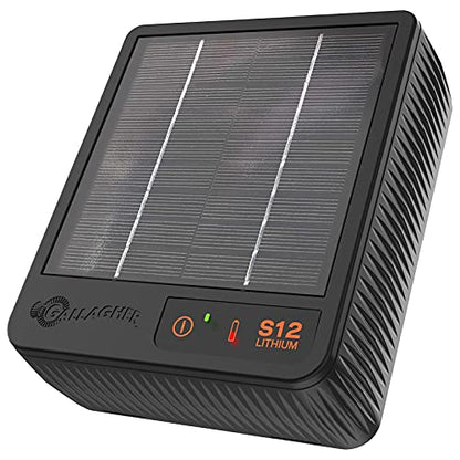 Gallagher S12 Solar Fence Charger | Solar Electric Fence Energizer | 4 Miles of Protection | For Livestock, Goats, and Small Pastures | 3-Year Warranty And U.S. Support