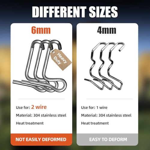 Fence Wire Tightener Clips Without Tighteners Handle, 20 PCS 6mm Fence Tool | Barb Wire Fence Tools for Farm and Garden Wire Tightener, Fence Tightener, Fence Wire Tensioner. - color: 6mm 20PCS Clips