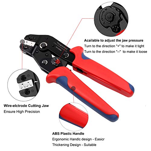 Yangoutool JST Crimper: AWG28-20 (0.08-0.5mm²), Compatible with XH 2.54, 3.96, PH2.0, PX, SM, SH, Molex, Dupont Connectors Model SN02BM - style: SN-02BM