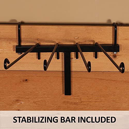 EASY-UP 4 Arm Swing Blanket and Pad Rack | Freestanding Portable Saddle Pad Rack for Horse Shows & Barns | Holds 4 Blankets or Pads | Removable Arms | Stable with T-Bar Base