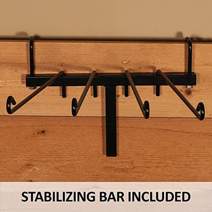 EASY-UP 4 Arm Swing Blanket and Pad Rack | Freestanding Portable Saddle Pad Rack for Horse Shows & Barns | Holds 4 Blankets or Pads | Removable Arms | Stable with T-Bar Base
