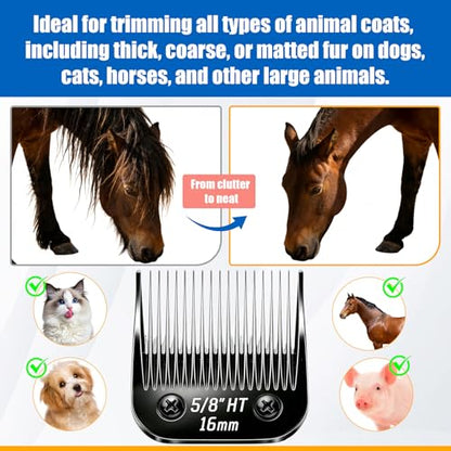 Dog Grooming Replacement Blades Compatible with Andis Dog Clippers - size: Black-5/8"HT