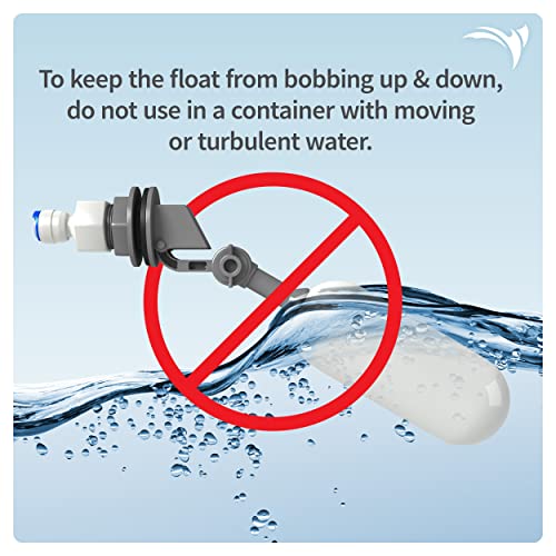 AquaticLife Auto Shut-Off Float Valve Kit for RO, RO/DI Reverse Osmosis System Units Water Filter Parts and Accessories | Automatically maintains reservoir water level by stopping purified-water flow when the container is full