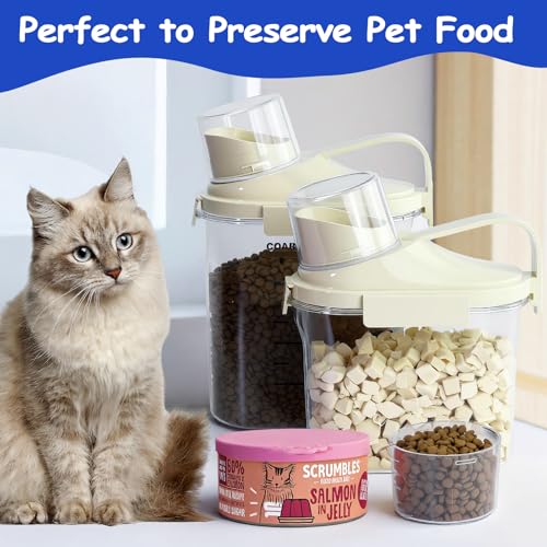 2-3lb Dog Food Storage Containers, Cat Food Container for 2-3 lbs, Dog food storage Airtight Storage with Measuring Cup, Can Lid and Can Scoop - size: Small