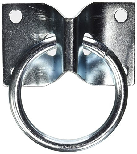 Buyers Products B33 Surface Mounted Rope Ring with 2‑Hole Integral Mounting Bracket Zinc Plated Cargo Tie Down Anchor for Vans Trailers and Internal Cargo Control Applications