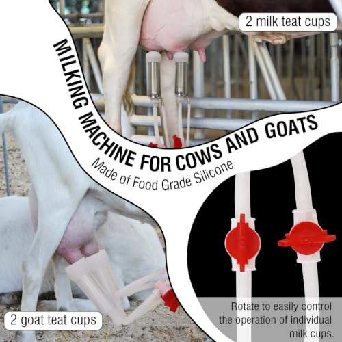 2-in-1 Goats and Cows Milking Machine Upgrade 1.85Gal/7L - size: 7L