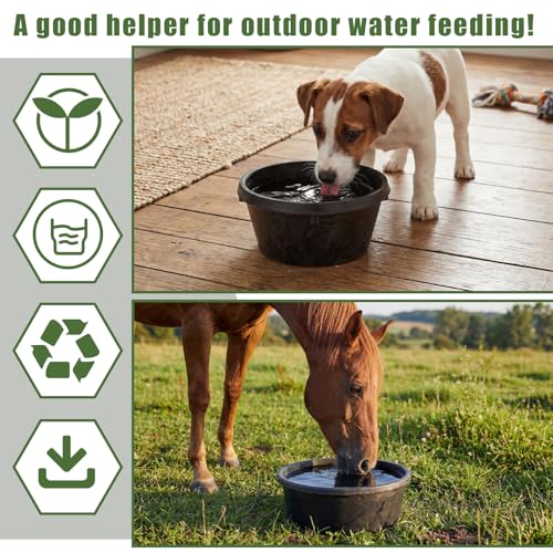 Sadny 4 Pcs Rubber Feed Pan, 1 Quart/0.25 Gallon and 4 Quart/1 Gallon - size: 1 Quart/0.25 Gallon and 4 Quart/1 Gallon
