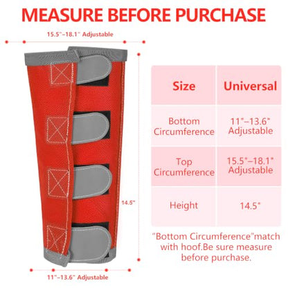 Fly Boots for Horses Set of 4 with Reflective Vercros, Loose Fitting Mesh Horse Fly Boots Leggings, Adjustable Equine Leg Wraps & Socks, Stay Up Not Sag, No Rub - color: Red
