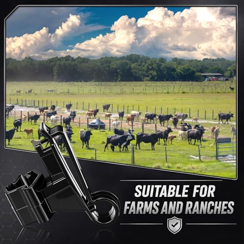Chunful 100 Pcs T-Post Poly Tape Insulator Large Snap T-Post Holding Electric Fence Insulator for Farm Fence (Black) - color: Black