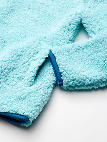 Amazon Essentials Girls' Long Sleeve Sherpa Fleece Quarter-Zip Pullover Jacket, Insulated - color: Aqua Blue, size: X-Small