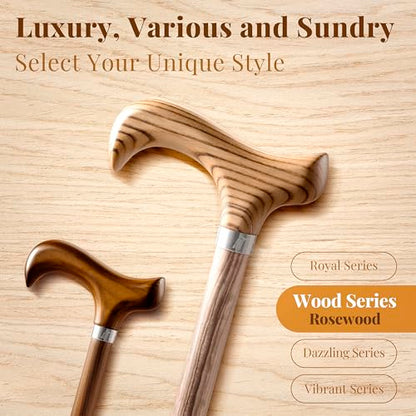 Merry Sticks Foldable Walking Cane for Women and Men, Adjustable, Rosewood - color: Rosewood, size: Classic Grip