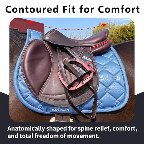 EQUINEWAVE Embossed All Purpose Saddle Pad | Cooling Performance Lining, Contoured Fit, Textured Design, English Riding - color: BLUE HORIZON